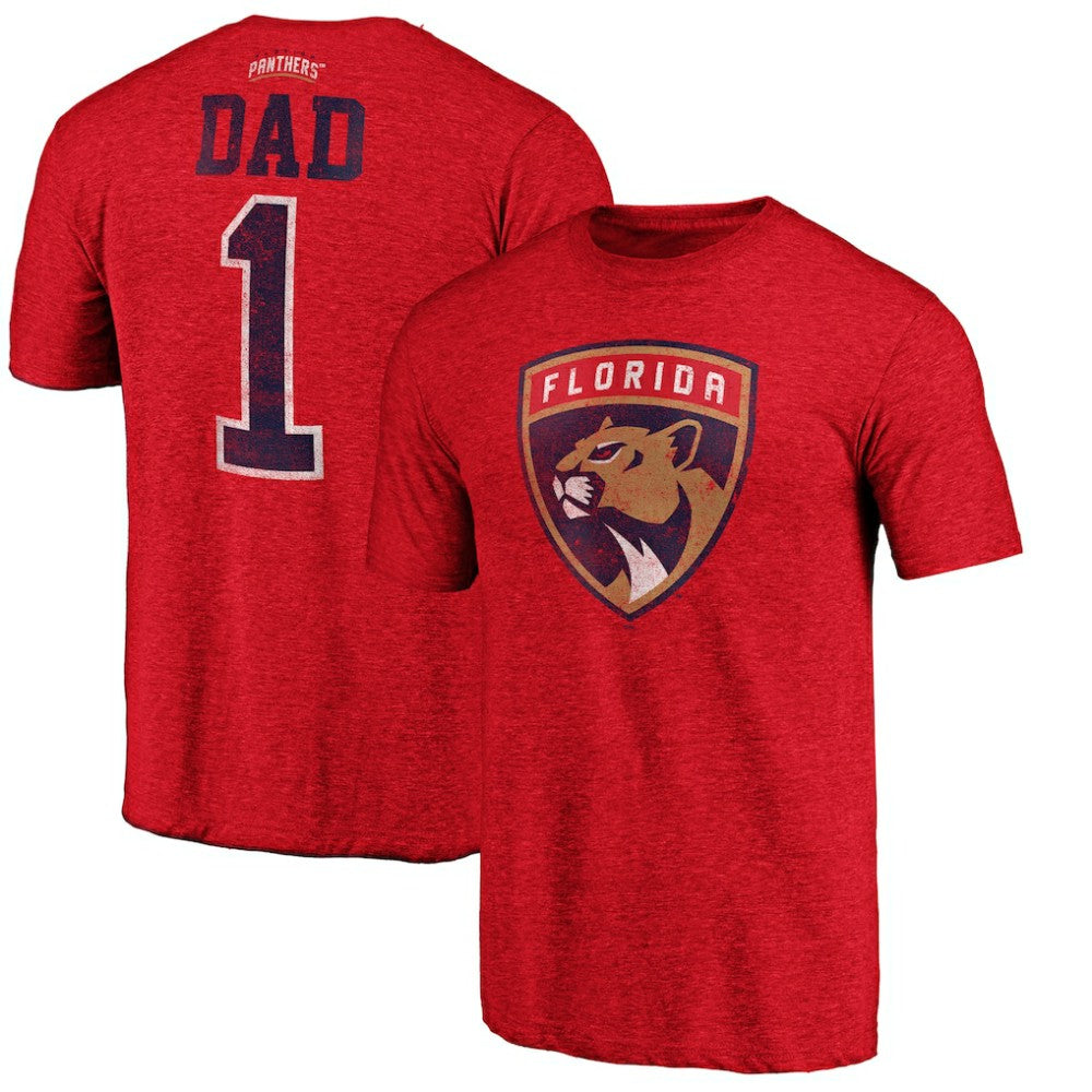 Florida Panthers Greatest Dad Tri-Blend T-Shirt - Red | US 3990262