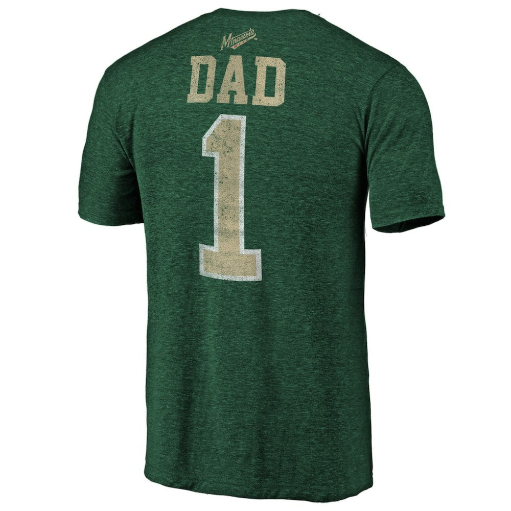 Minnesota Wild Greatest Dad Tri-Blend T-Shirt - Green | US 3990263