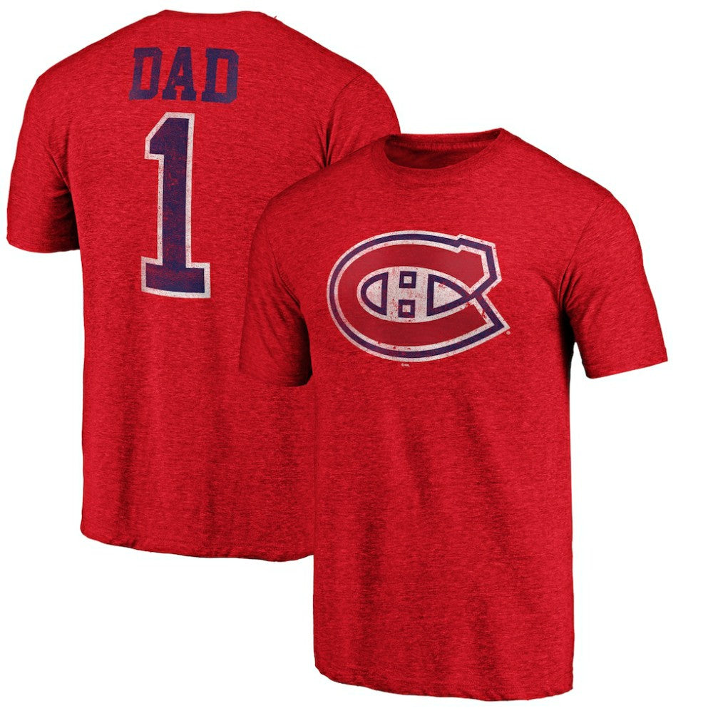 Montreal Canadiens Greatest Dad Tri-Blend T-Shirt - Red | US 3990264