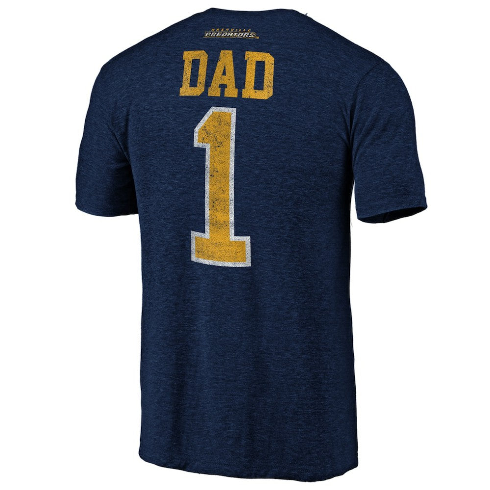 Nashville Predators Greatest Dad Tri-Blend T-Shirt - Navy | US 3990265
