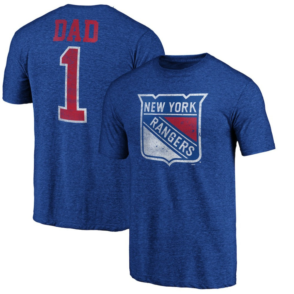 New York Rangers Greatest Dad Tri-Blend T-Shirt - Blue | US 3990268