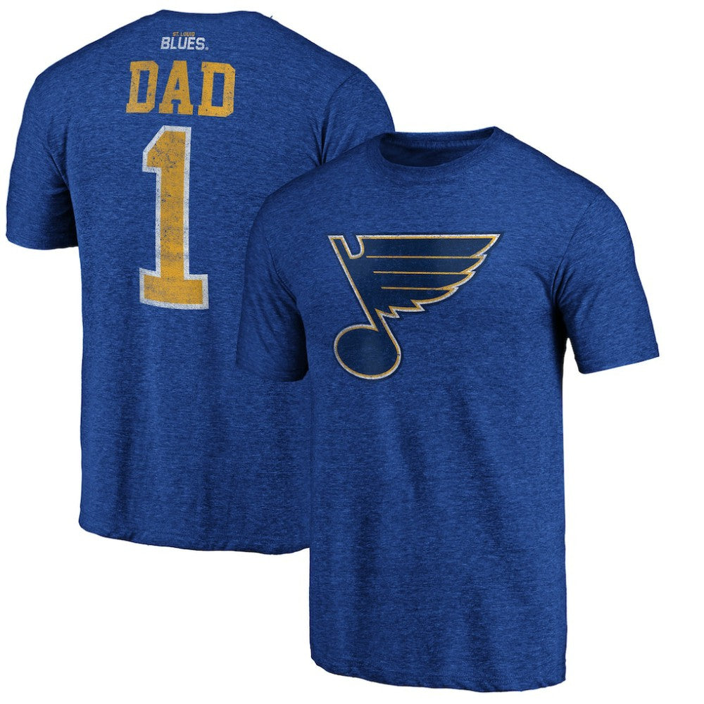 St. Louis Blues Greatest Dad Tri-Blend T-Shirt - Blue | US 3990272