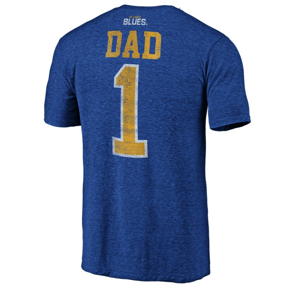 St. Louis Blues Greatest Dad Tri-Blend T-Shirt - Blue | US 3990272