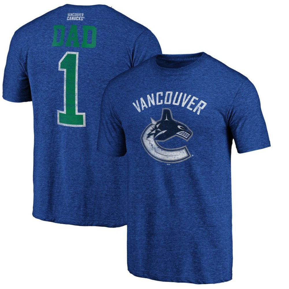 Vancouver Canucks Greatest Dad Tri-Blend T-Shirt - Blue | US 3990275