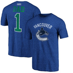 Vancouver Canucks Greatest Dad Tri-Blend T-Shirt - Blue | US 3990275