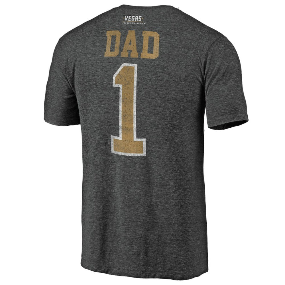 Vegas Golden Knights Greatest Dad Tri-Blend T-Shirt - Charcoal | US 3990276