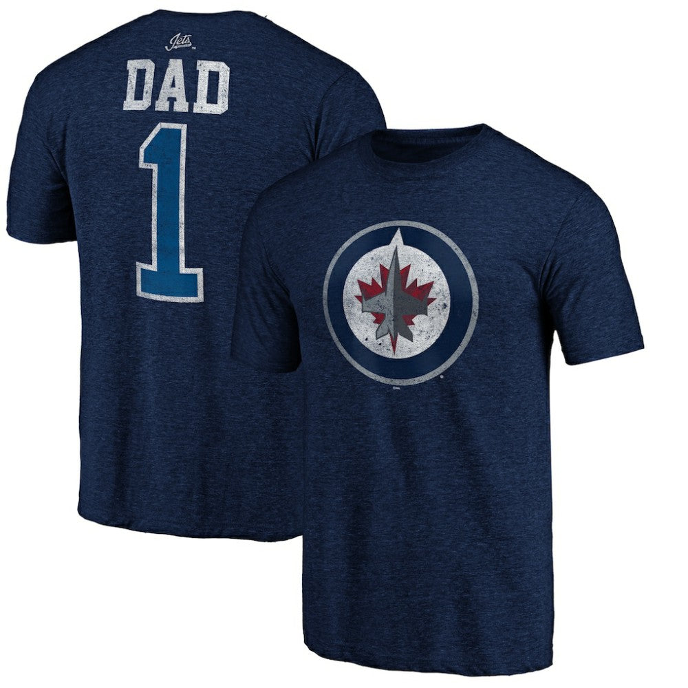 Winnipeg Jets Greatest Dad Tri-Blend T-Shirt - Navy | US 3990278