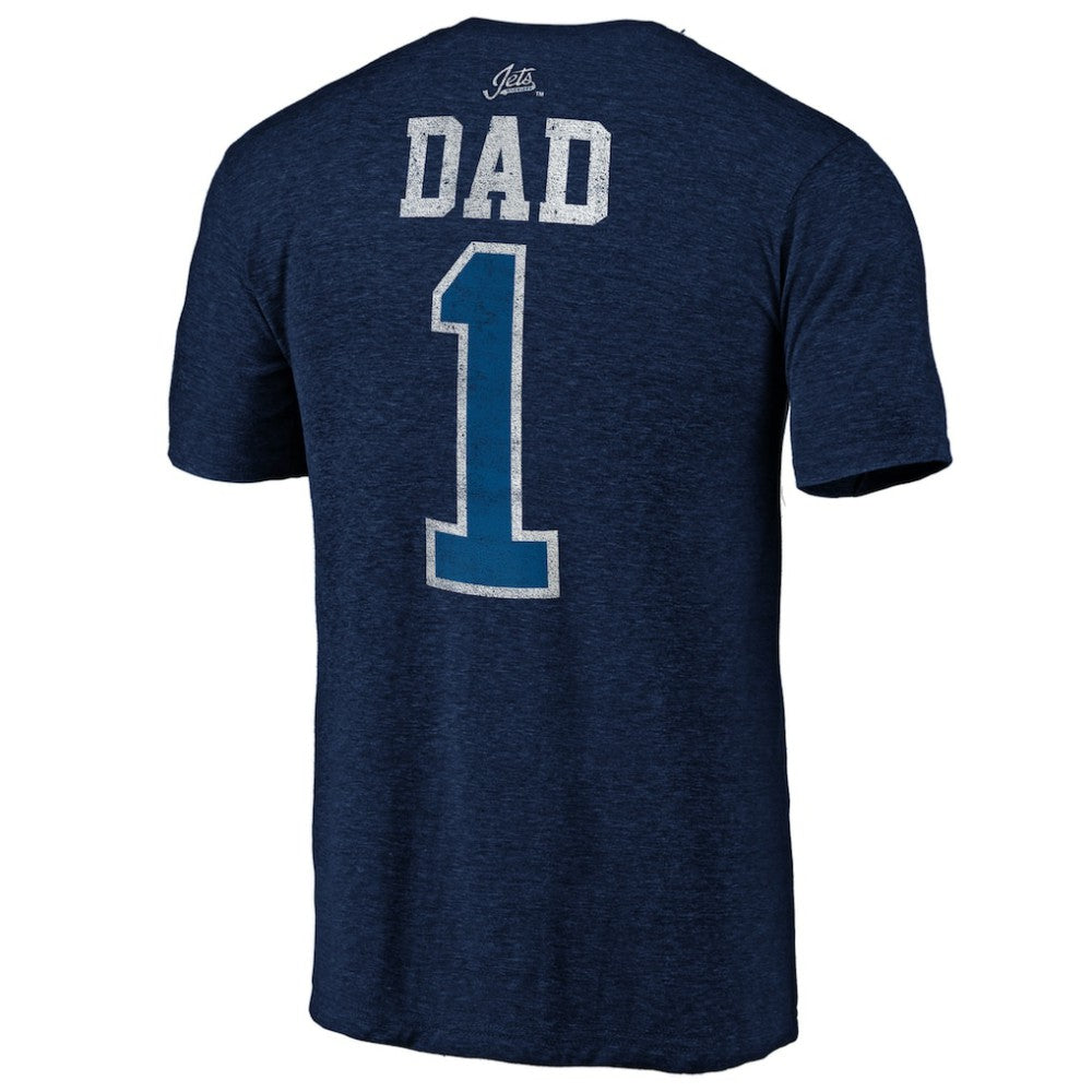 Winnipeg Jets Greatest Dad Tri-Blend T-Shirt - Navy | US 3990278