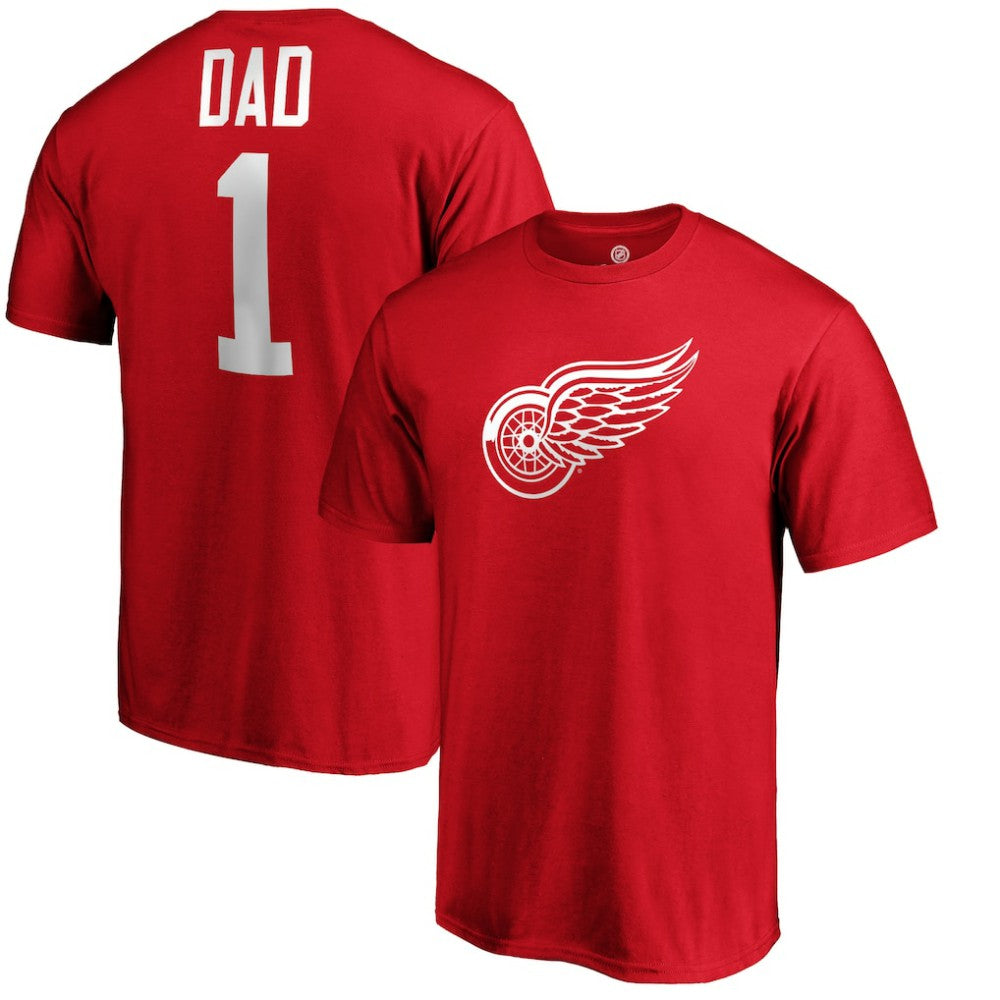 Detroit Red Wings #1 Dad T-Shirt - Red | US 3990289