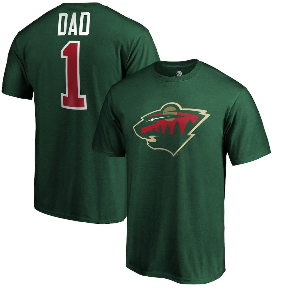 Minnesota Wild #1 Dad T-Shirt - Green | US 3990293