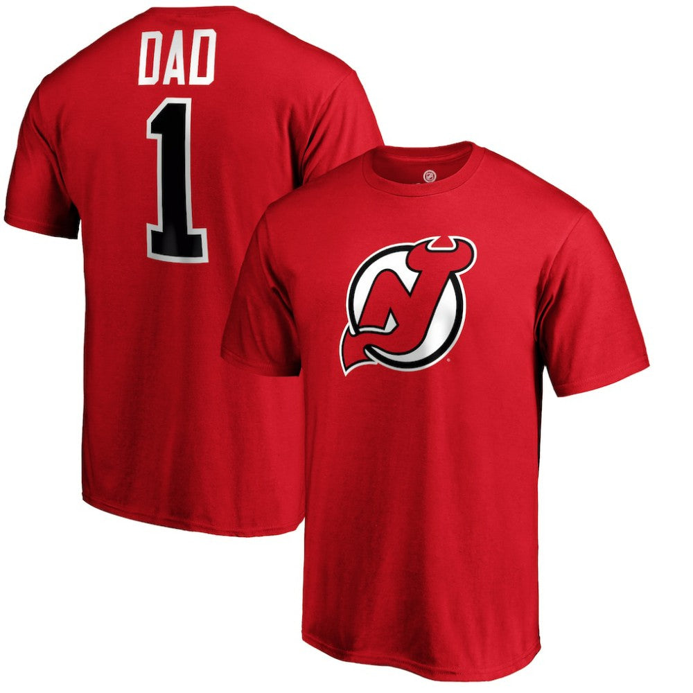 New Jersey Devils #1 Dad T-Shirt - Red | US 3990296