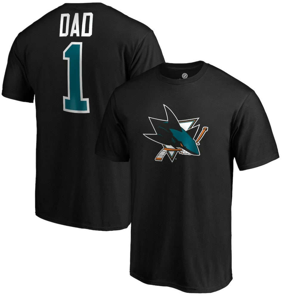 San Jose Sharks #1 Dad T-Shirt - Black | US 3990302