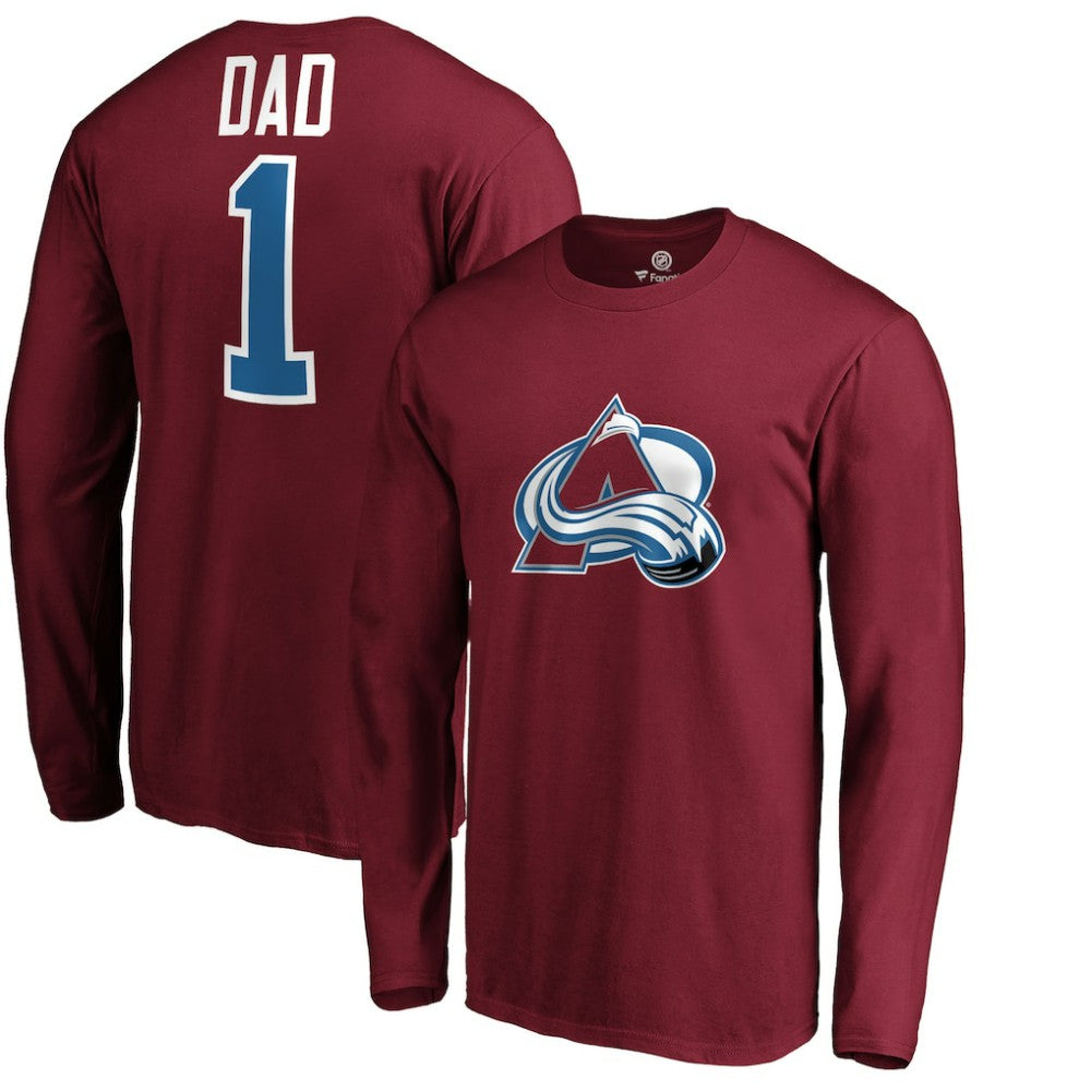 Colorado Avalanche #1 Dad Long Sleeve T-Shirt - Burgundy | US 3990317