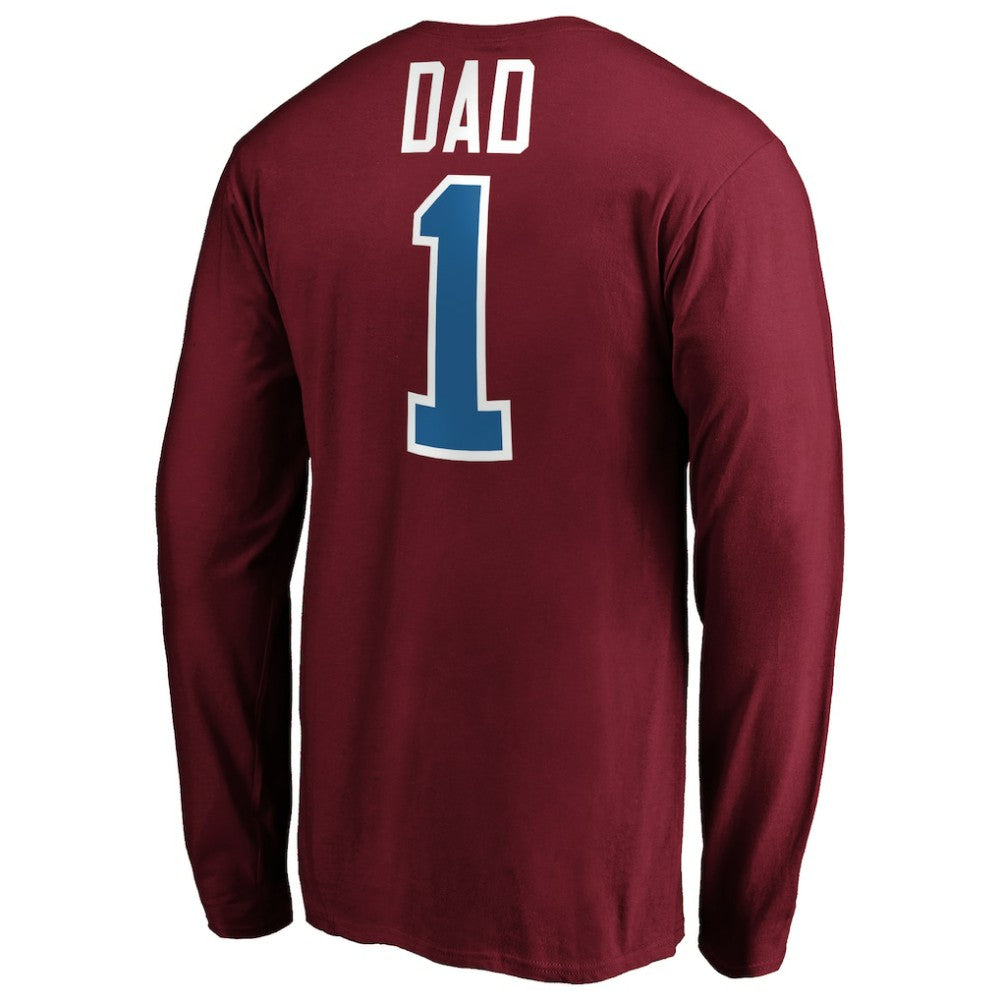 Colorado Avalanche #1 Dad Long Sleeve T-Shirt - Burgundy | US 3990317