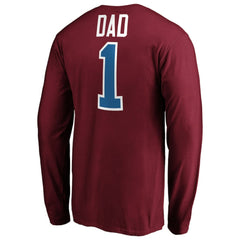 Colorado Avalanche #1 Dad Long Sleeve T-Shirt - Burgundy | US 3990317