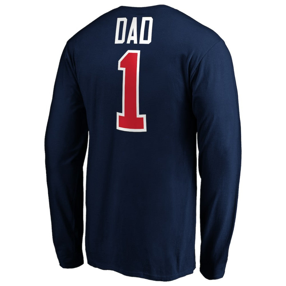 Columbus Blue Jackets #1 Dad Long Sleeve T-Shirt - Navy | US 3990318