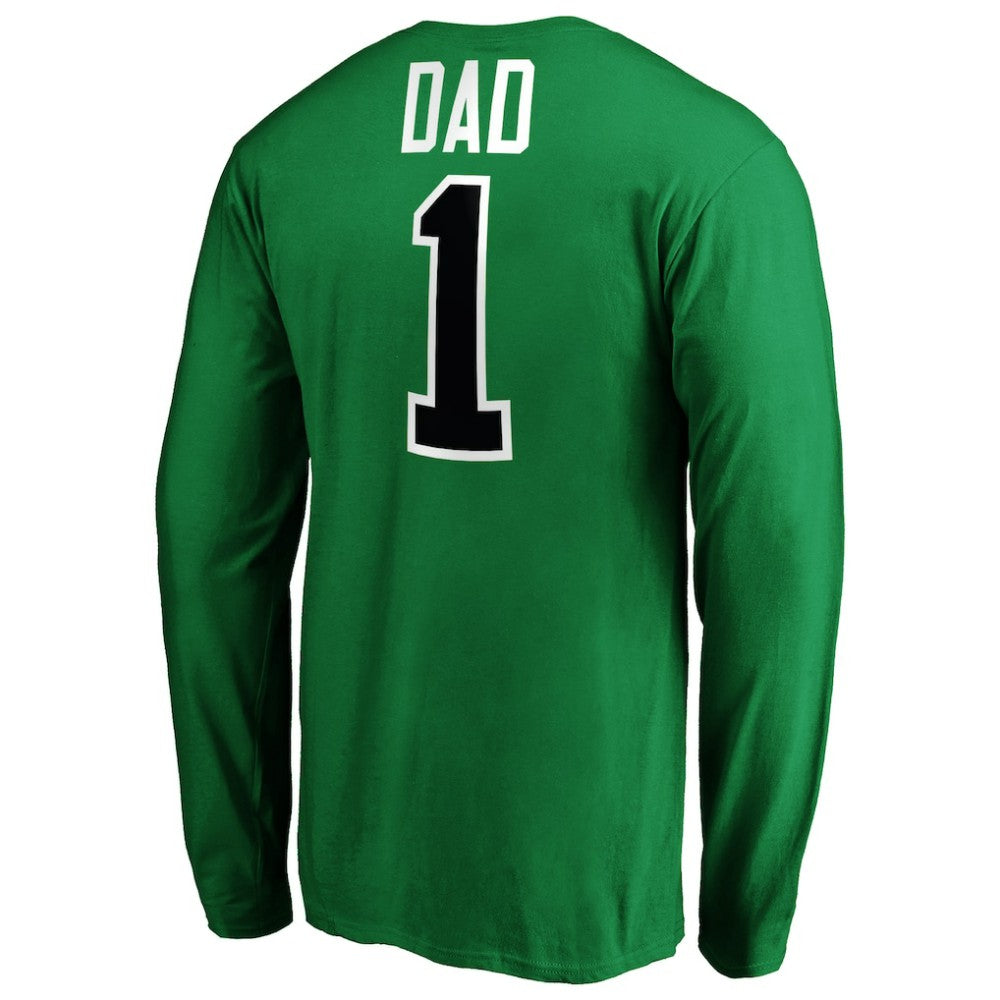 Dallas Stars #1 Dad Long Sleeve T-Shirt - Kelly Green | US 3990319