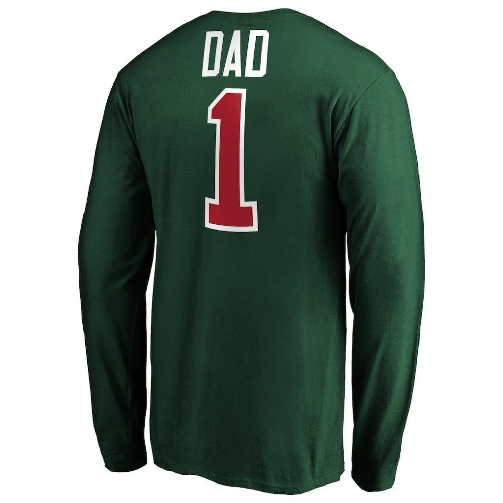 Minnesota Wild #1 Dad Long Sleeve T-Shirt - Green | US 3990324