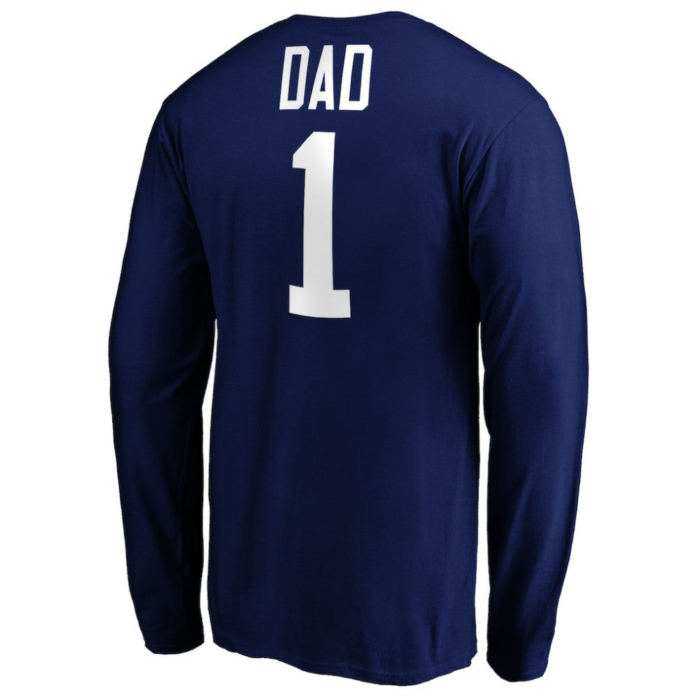 Tampa Bay Lightning #1 Dad Long Sleeve T-Shirt - Blue | US 3990335
