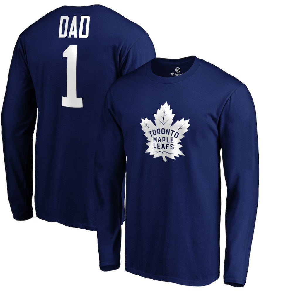 Toronto Maple Leafs #1 Dad Long Sleeve T-Shirt - Blue | US 3990336