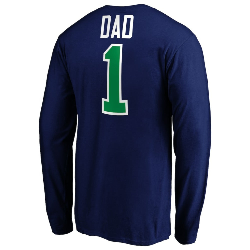 Vancouver Canucks #1 Dad Long Sleeve T-Shirt - Blue | US 3990337