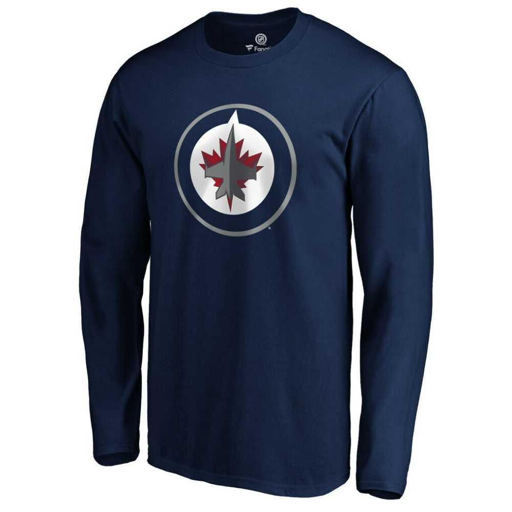 Winnipeg Jets #1 Dad Long Sleeve T-Shirt - Navy | US 3990340