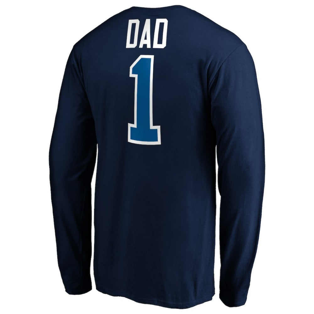 Winnipeg Jets #1 Dad Long Sleeve T-Shirt - Navy | US 3990340