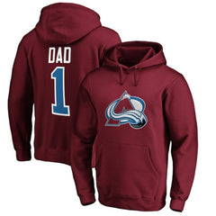 Colorado Avalanche #1 Dad Pullover Hoodie - Burgundy | US 3990348