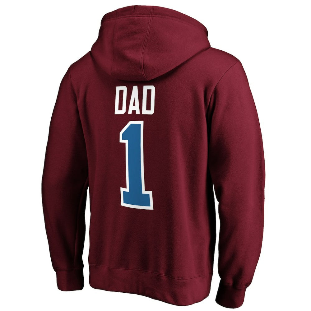 Colorado Avalanche #1 Dad Pullover Hoodie - Burgundy | US 3990348