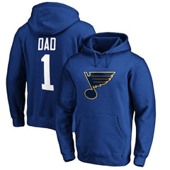 St. Louis Blues #1 Dad Pullover Hoodie - Blue | US 3990365