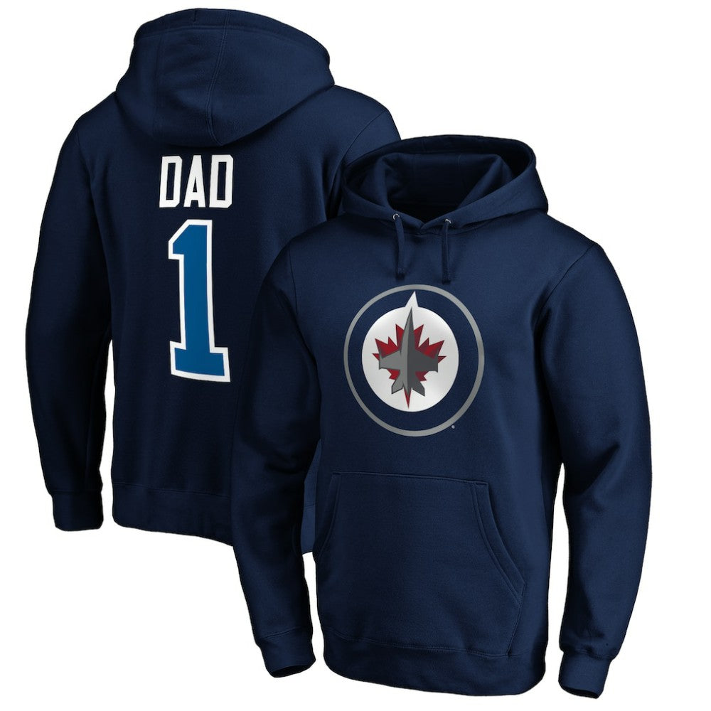 Winnipeg Jets #1 Dad Pullover Hoodie - Navy | US 3990371