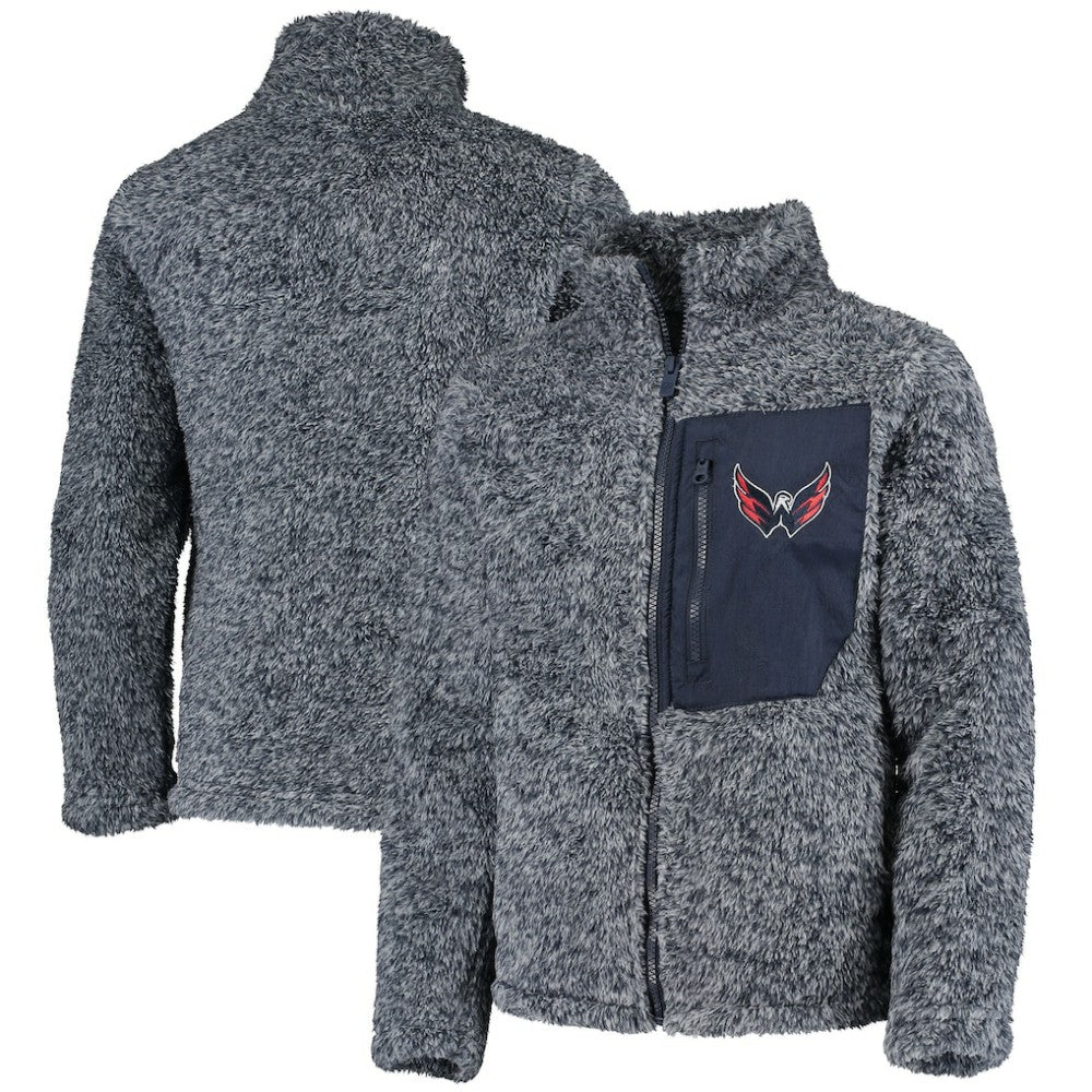 Washington Capitals Girls Youth Fan Gear Sherpa Full-Zip Jacket - Navy | US 3990790