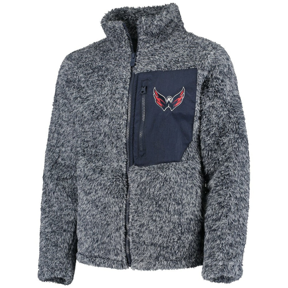 Washington Capitals Girls Youth Fan Gear Sherpa Full-Zip Jacket - Navy | US 3990790