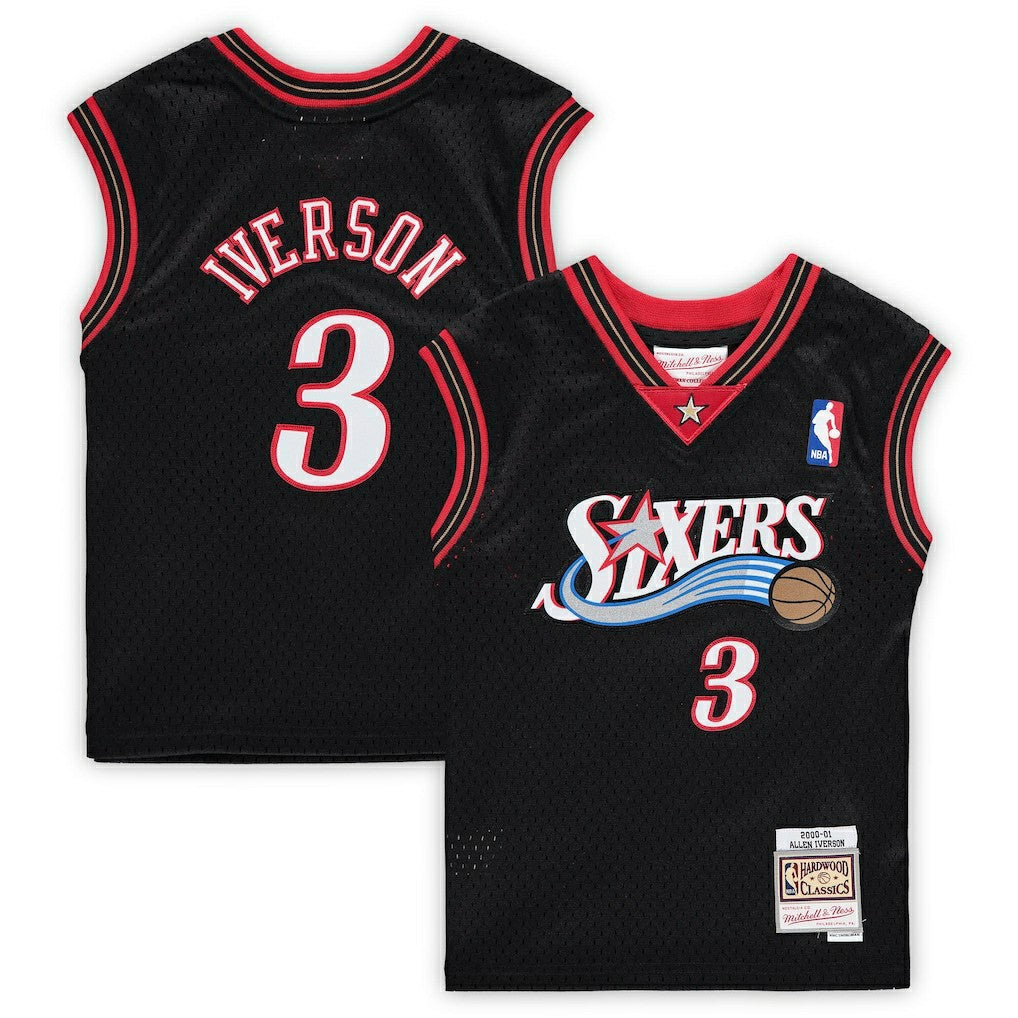 Allen Iverson Philadelphia 76ers Preschool 2000-2001 Hardwood Classics Throwback Team Jersey Black - Mitchell & Ness outlet
