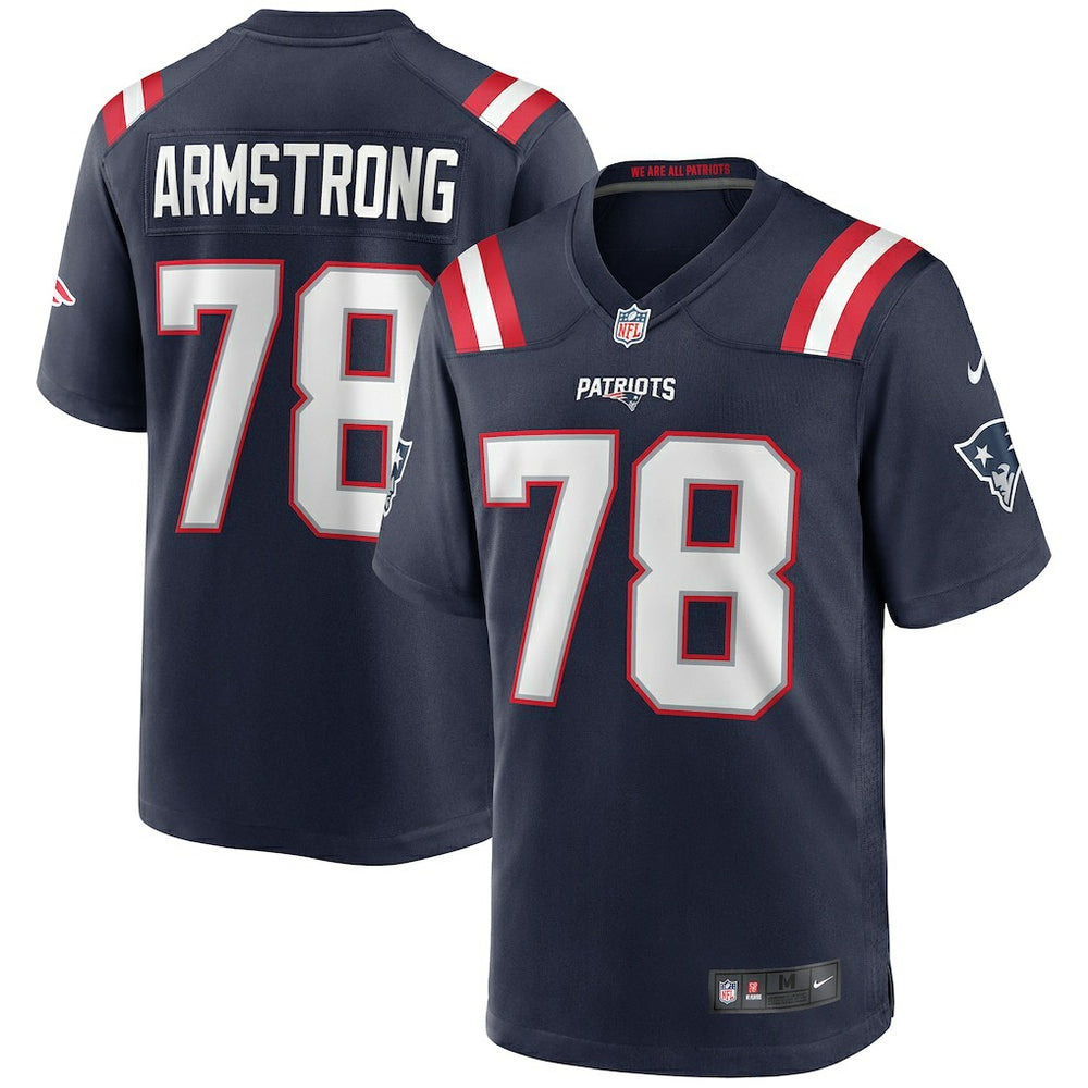 Bruce Armstrong New England Patriots Game Retired Player Jersey - Navy Jerseys