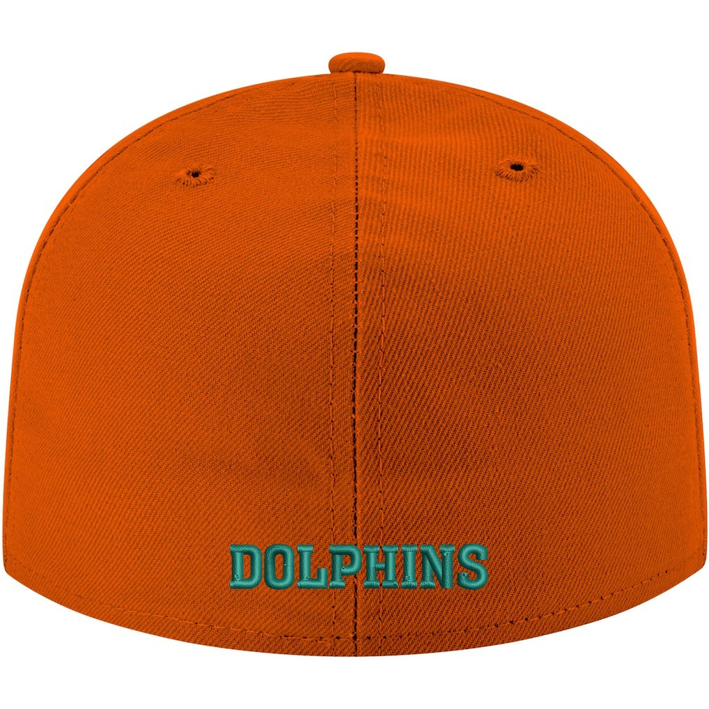 Miami Dolphins New Era Omaha Throwback 59FIFTY Fitted Hat - Orange Hats