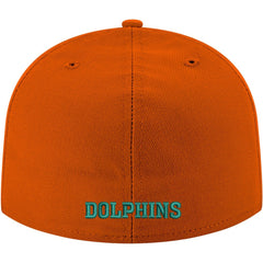 Miami Dolphins New Era Omaha Throwback 59FIFTY Fitted Hat - Orange Hats