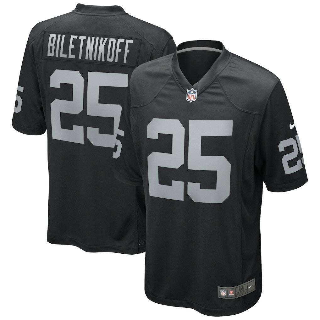Fred Biletnikoff Las Vegas Raiders Game Retired Player Jersey - Black Jerseys