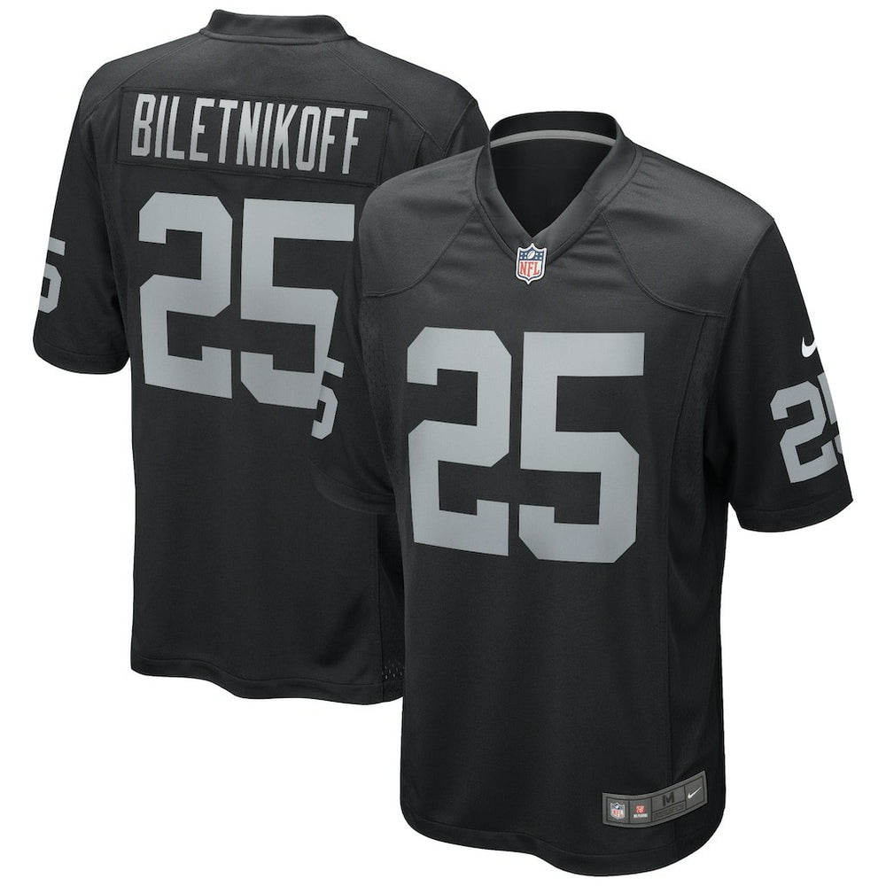 Fred Biletnikoff Las Vegas Raiders Game Retired Player Jersey - Black Jerseys