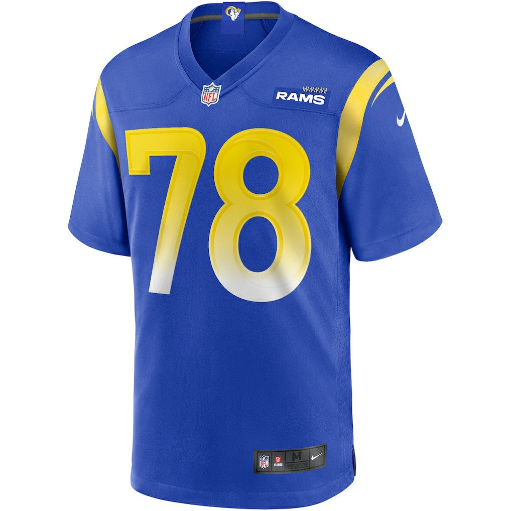 Jackie Slater Los Angeles Rams Game Retired Player Jersey - Royal Jerseys