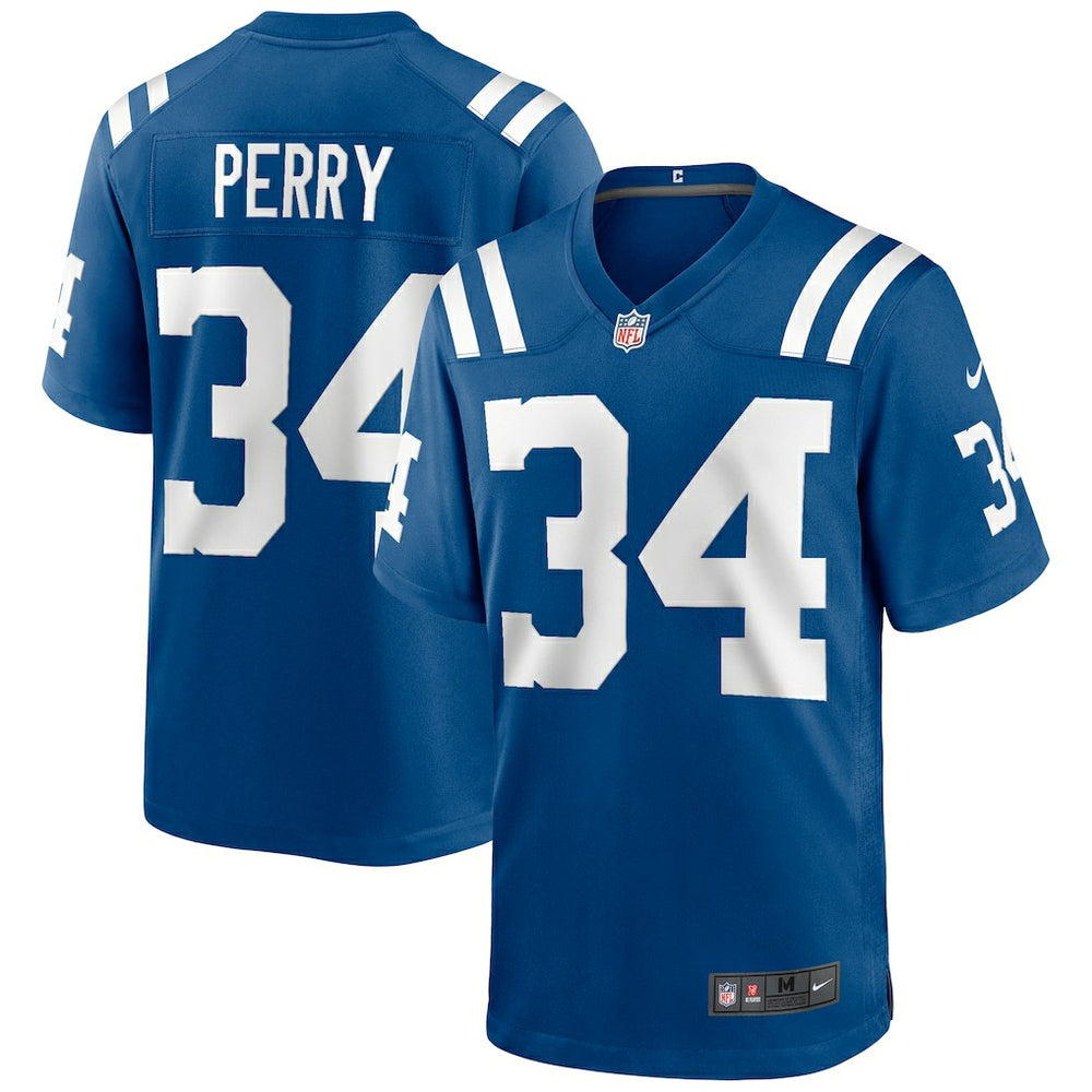 Joe Perry Indianapolis Colts Game Retired Player Jersey - Royal Jerseys