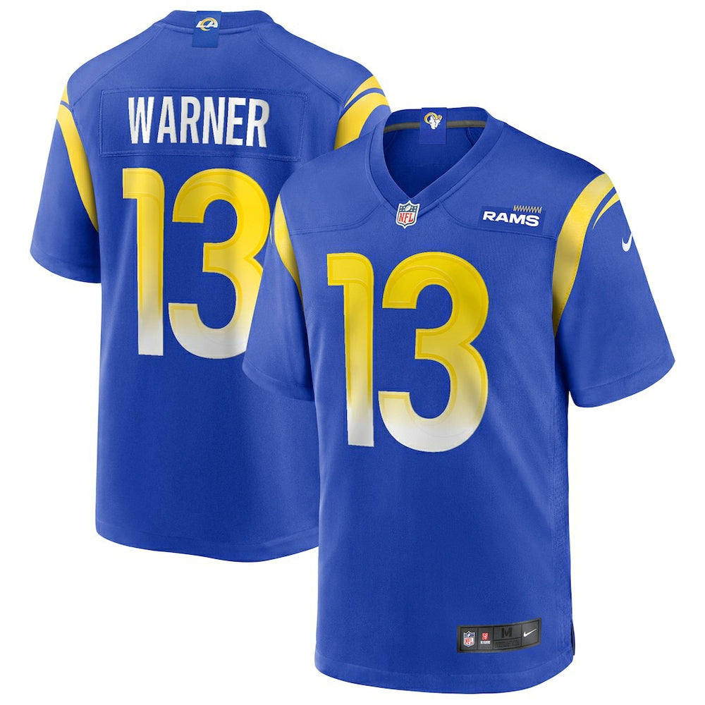 Kurt Warner Los Angeles Rams Game Retired Player Jersey - Royal Jerseys