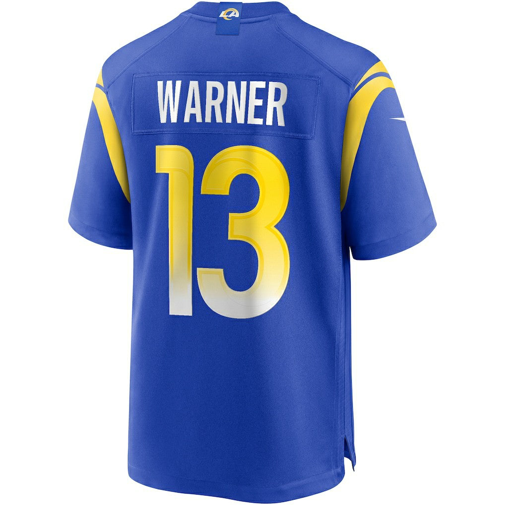 Kurt Warner Los Angeles Rams Game Retired Player Jersey - Royal Jerseys