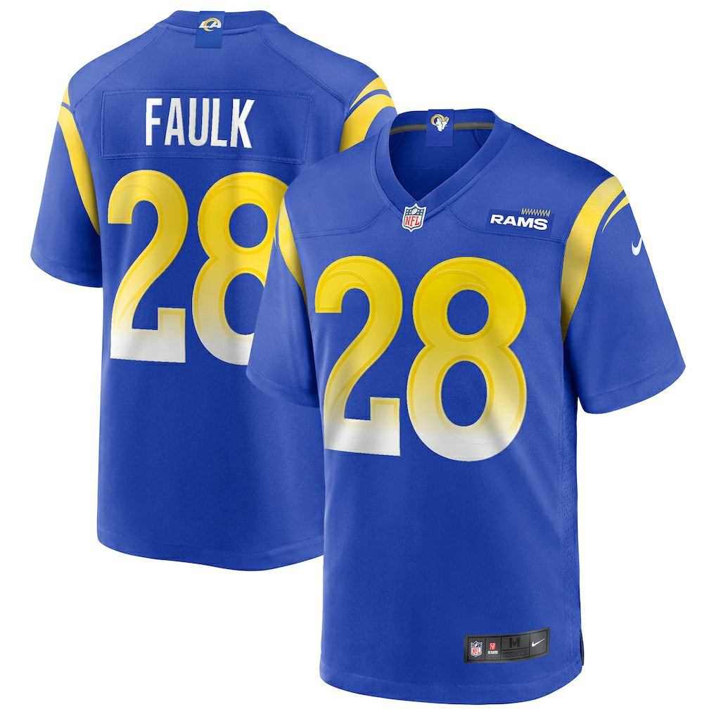 Marshall Faulk Los Angeles Rams Game Retired Player Jersey - Royal Jerseys