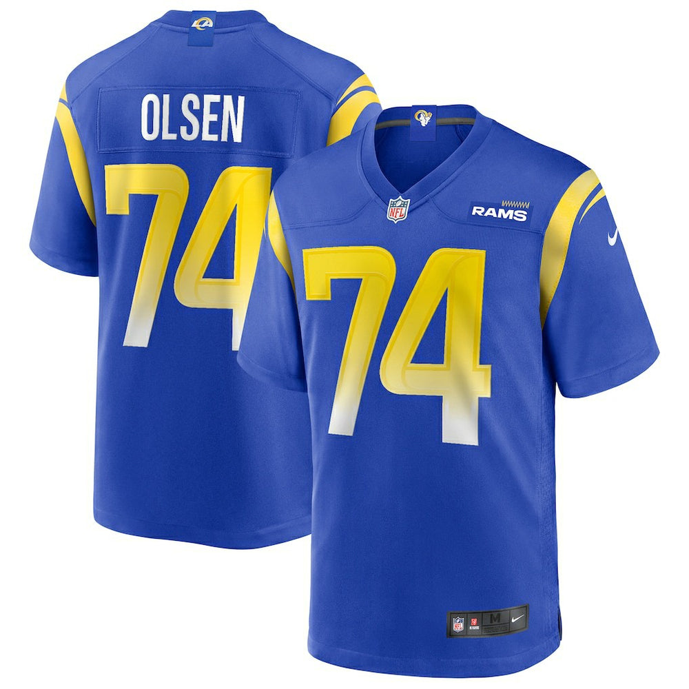 Merlin Olsen Los Angeles Rams Game Retired Player Jersey - Royal Jerseys