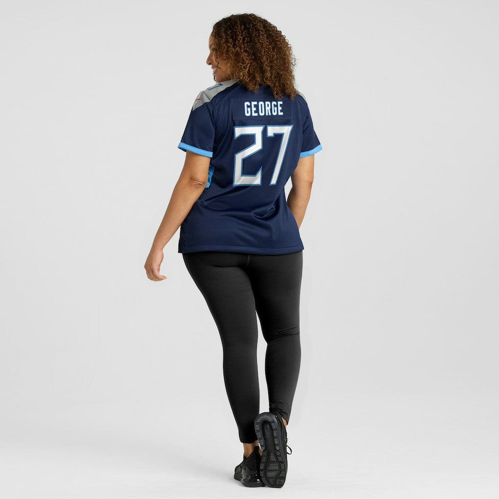 Eddie George Tennessee Titans Women's Game Retired Player Jersey - Navy Jerseys