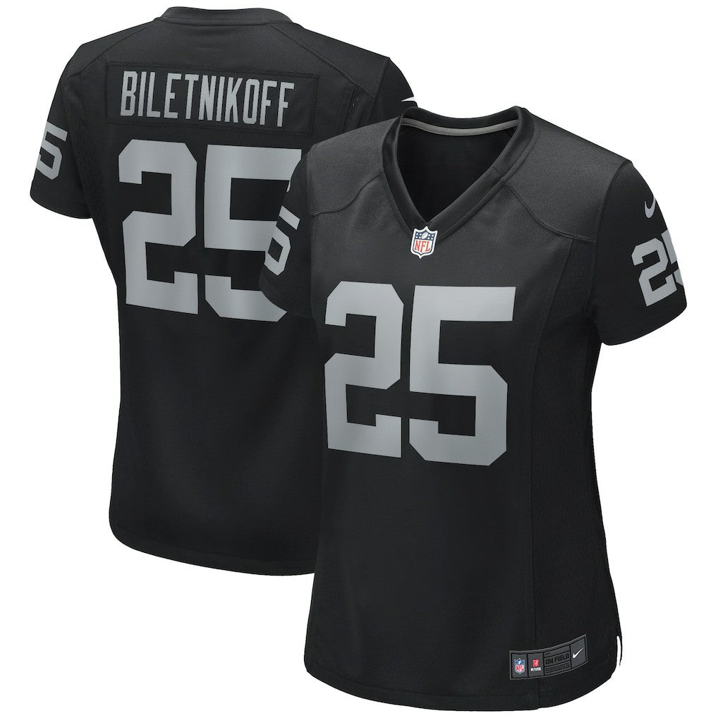 Fred Biletnikoff Las Vegas Raiders Women's Game Retired Player Jersey - Black Jerseys