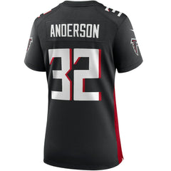 Jamal Anderson Atlanta Falcons Women's Game Retired Player Jersey - Black Jerseys