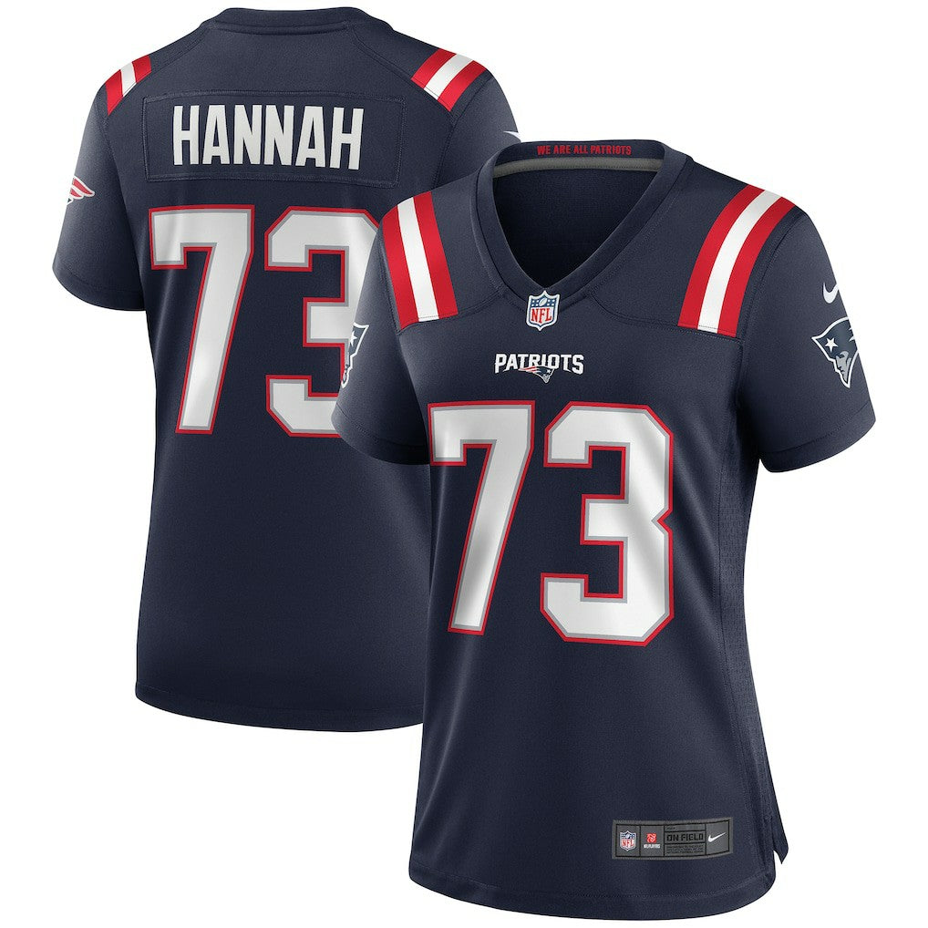 John Hannah New England Patriots Women's Game Retired Player Jersey - Navy Jerseys