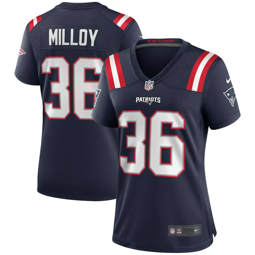 Lawyer Milloy New England Patriots Women's Game Retired Player Jersey - Navy Jerseys